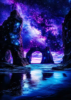Cosmic Archway Over Ocean
