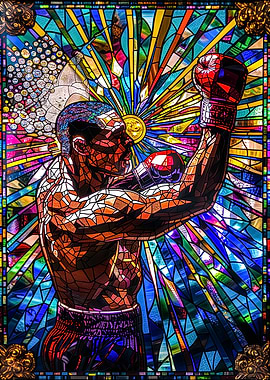 Stained Glass Boxer Victory