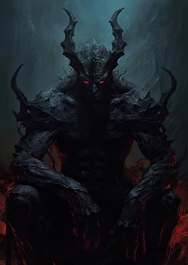 Dark Demon with Red Eyes