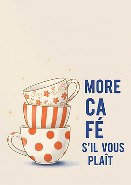 Stack of Coffee Cups with Text