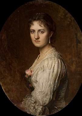 Portrait of a Woman in a White Dress