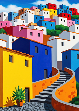 Colorful Mediterranean Village