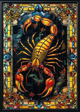 Scorpio Zodiac Stained Glass