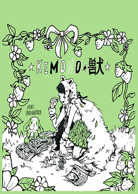 Kemono Art with Strawberry Border