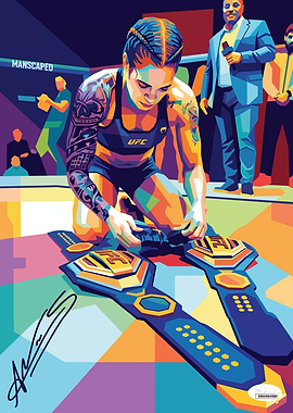 UFC Champion with Championship Belts