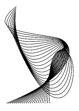 Abstract Swirling Black Lines