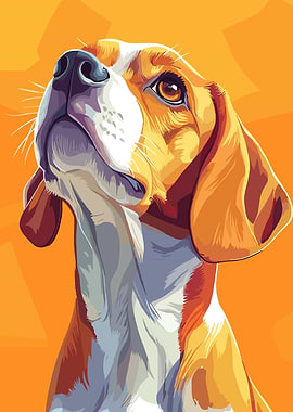 Beagle Dog Looking Up