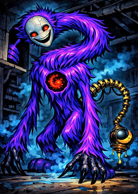 Creepy Purple Monster with Mask
