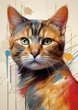 Abstract Cat Portrait