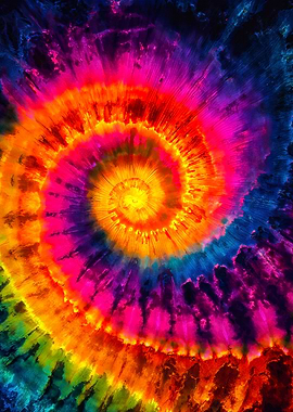 Colorful Tie Dye Spiral Pattern
