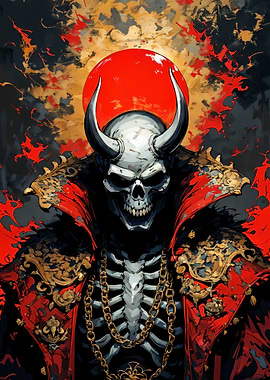 Demonic Skeleton King with Golden Chains