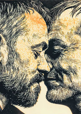 Intimate Beard Portrait Illustration