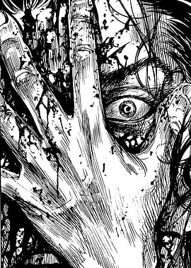 Horror Manga Close-up of Eye