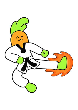 Karate Carrot Character