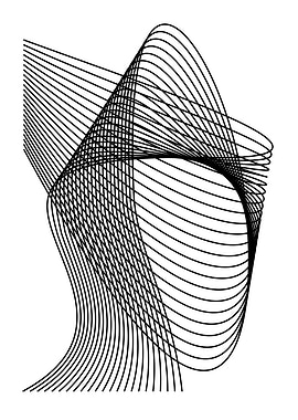Abstract Black and White Line Art