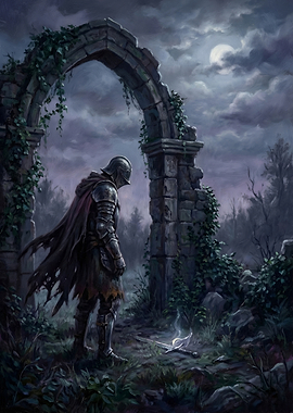 Knight by Ruined Archway