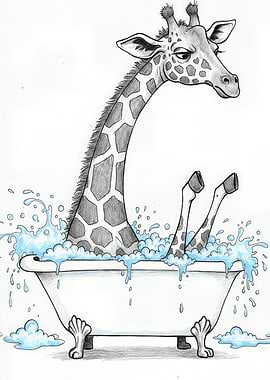 Giraffe in a Bathtub