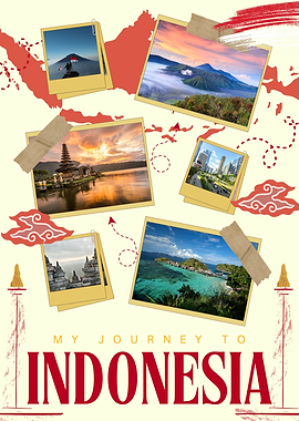 My Journey to Indonesia Travel Collage