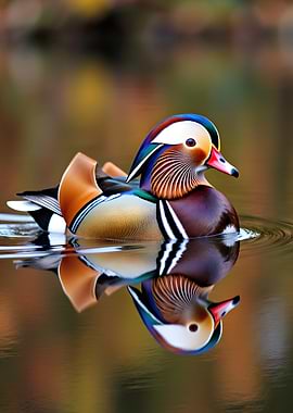 Mandarin Duck on Water