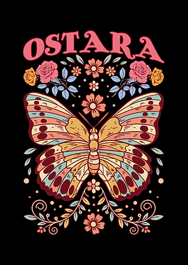 Ostara Butterfly and Floral Design