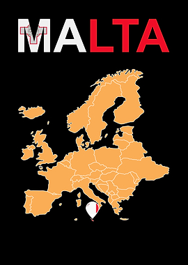 Map of Europe highlighting Malta