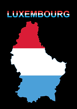 Luxembourg Flag Map