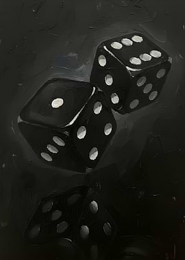 Black Dice with White Pips