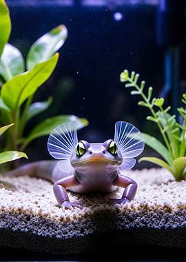 Fantasy Lizard with Wing-like Frills