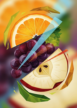 Abstract Fruit Collage