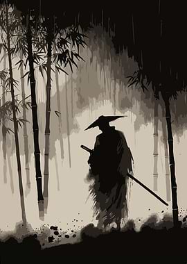 Samurai in a Bamboo Forest