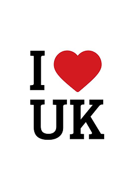 I Love UK Text Art