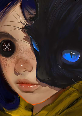Coraline and Black Cat Hybrid