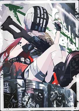 Anime Girl with Gun Art