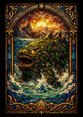 Dragon in Stained Glass