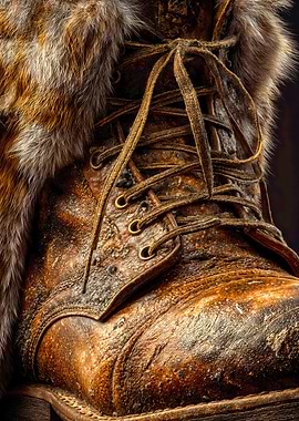 Vintage Rugged Leather Fur Boot