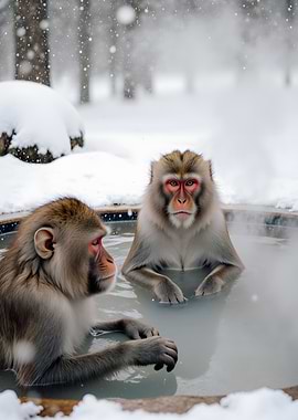 Monkeys in a Hot Spring