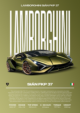 Lamborghini Sián FKP 37 Car Poster