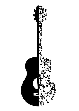 Guitar made of musical notes