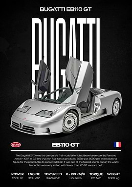Bugatti EB110 GT Poster