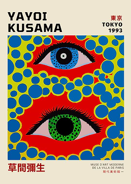 Yayoi Kusama Eyes Pop Art Poster