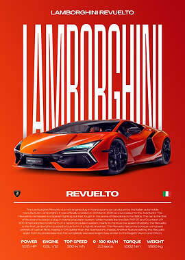 Lamborghini Revuelto Car Poster