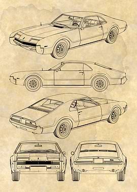 Oldsmobile Toronado 1966 Muscle Car Blueprint