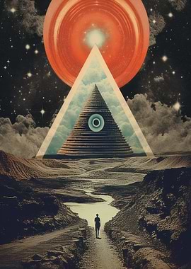 Surreal Cosmic Pyramid Landscape