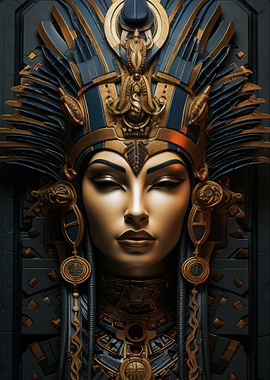 Egyptian Queen Headdress Portrait