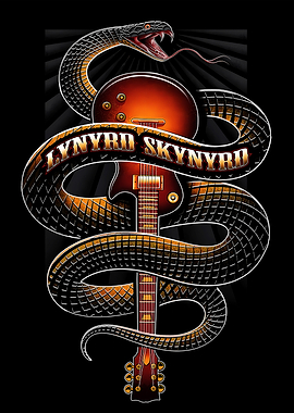 Lynyrd Skynyrd Snake Guitar Art