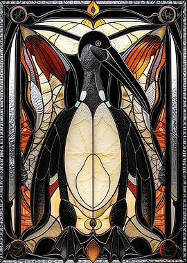 Stained Glass penguin Art