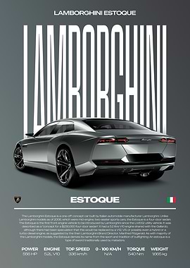 Lamborghini Estoque Concept Car Poster
