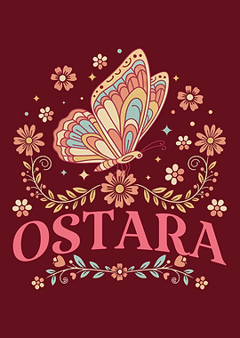 Ostara Butterfly and Floral Design