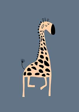 Cute Cartoon Giraffe safari animal