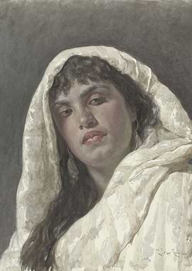 Portrait of a Woman in a White Headscarf